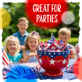 Patriotic Candy | 3-Pound Bag | 4th of July Candy Assortment Individually Wrapped | Popping Rocks, Lollipops, Chocolate Caramel Taffies