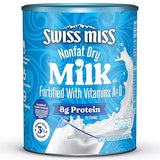 Swiss Miss Shelf Stable Nonfat Dry Powdered Milk, Hot Cocoa Bar Supplies, 45.43 oz. Canister - Fortified with Vitamins A and D, Excellent Source of Calcium