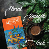 Magnum Exotics Coffee, Blue Mountain Coffee Blend - Medium-Light Roast, Whole Bean, Made from 100% Arabica Beans, Rich & Smooth Flavor, Fresh Roast