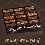 Granny Bellas Mothers Day 15 Chocolate Wafers Gift Baskets, Gourmet Cookies, Candy Gifts Treats for Mother, Mom, Grandmother, Grandma, Wife, Daughter