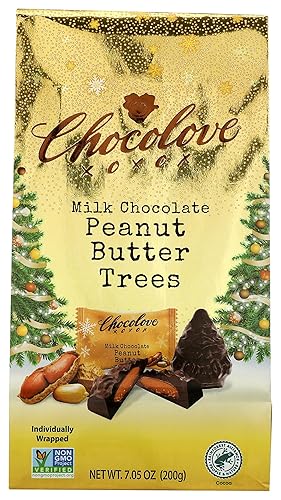 Chocolove Milk Chocolate Peanut Butter Tree Shaped Bites, 7.05 OZ