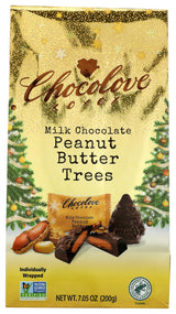 Chocolove Milk Chocolate Peanut Butter Tree Shaped Bites, 7.05 OZ