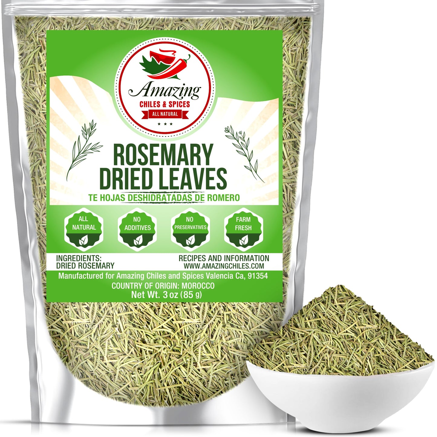Rosemary, Thyme and Oregano (3-Pack), All Natural, Whole Leaf, Non-GMO, Dried Herb Variety Pack, Use For Seasoning Meats, Sauces, Soups