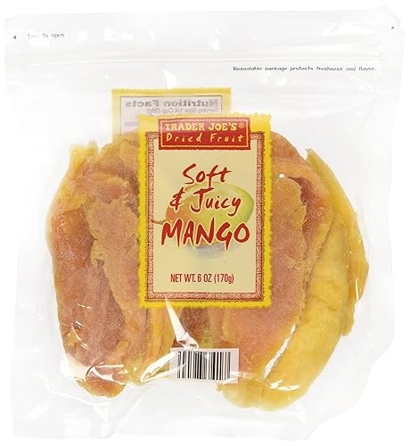 Trader Joe's Dried Fruit Soft and Juicy Mango (Pack of 3)