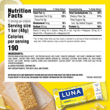 LUNA Bar - Gluten Free Snack Bars - Lemonzest 12ct + LUNA - Gluten Free Snack Bars - Nutz Over Chocolate 15ct