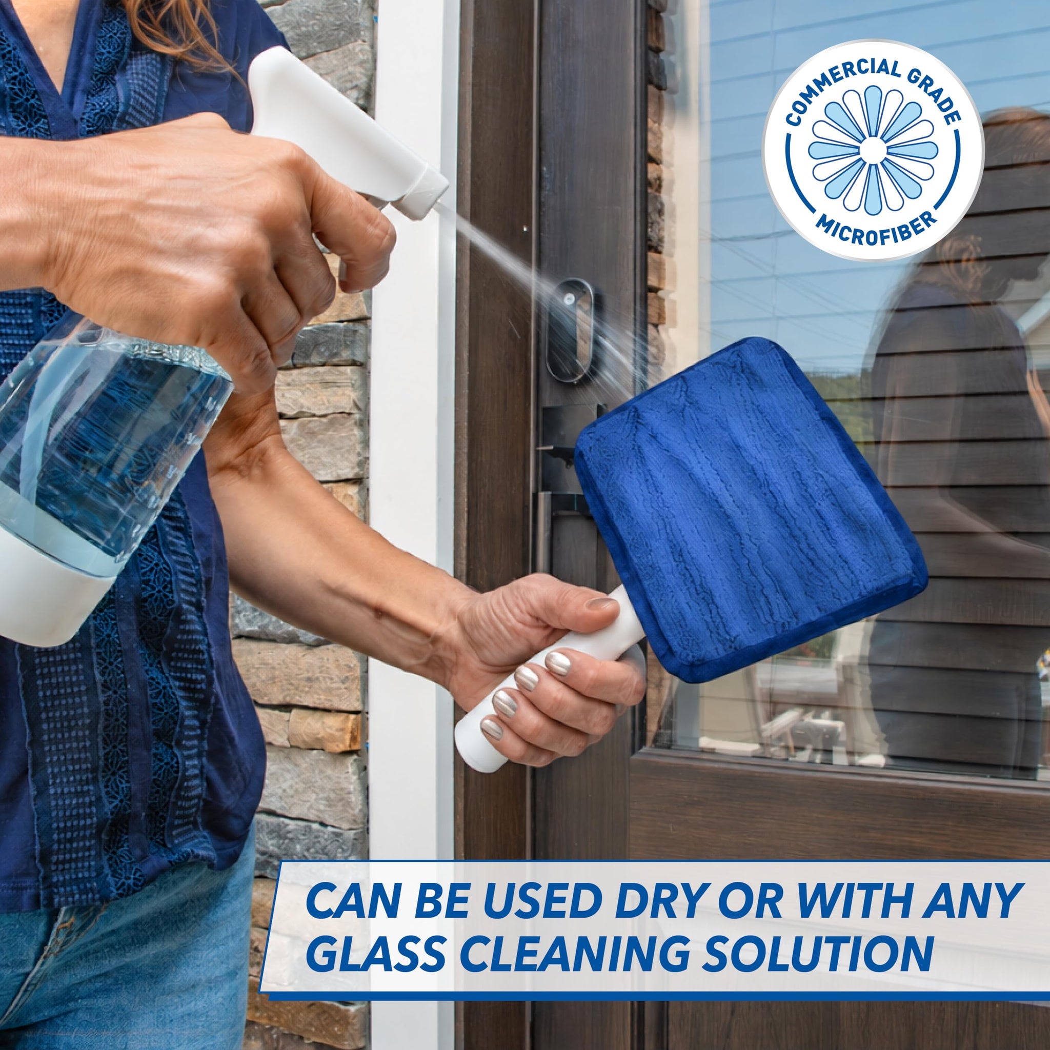 Unger Speed Clean with 4ft Pole and Extra Reusable Pads, Indoor Window Cleaner, Household Cleaning Supplies, Works with Glass and Natural Cleaners