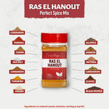 Eastanbul Ras El Hanout Spice, 5.3oz, Meat Seasoning, All-in-One Ras El Hanout Moroccan Spice Blend, North African Baharat Blend, Farm Fresh