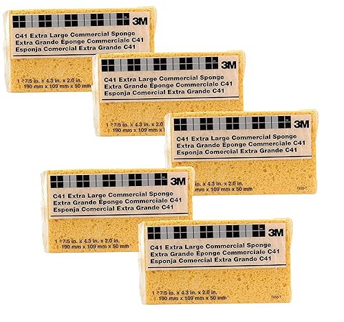 3M Extra Large Commercial Sponge - Durable, Highly Absorbent Cleaning Sponge for Heavy-Duty Tasks - Pack of 5