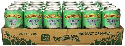 Hawaiian Sun Green Tea with Ginseng, 11.5-Ounce (Pack of 24)