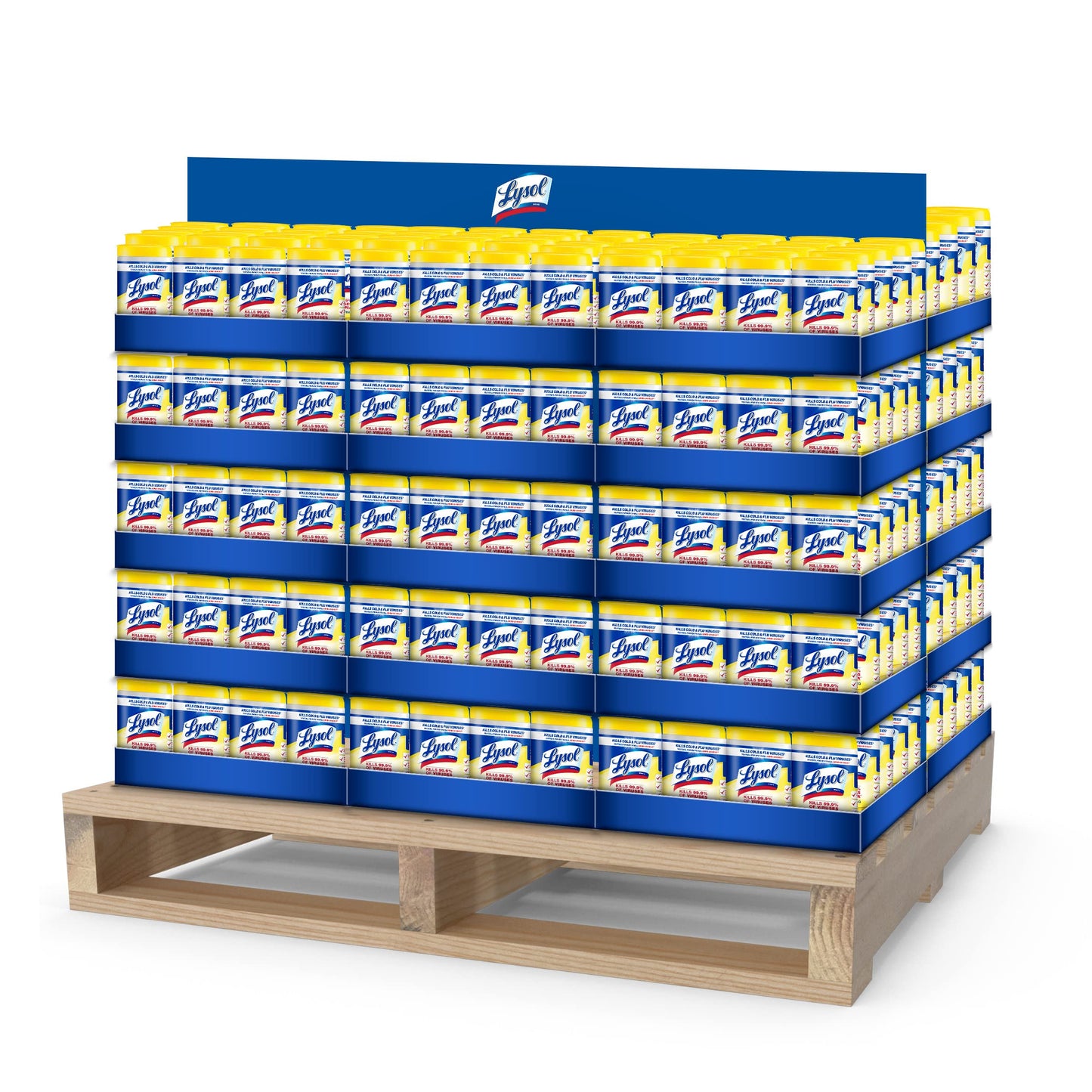 Lysol Disinfectant Wipes, Multi-Surface Cleaning Wipes, For Disinfecting and Cleaning, Lemon and Lime Blossom, (1 Pallet of 75 Packs, 450 Count Total)