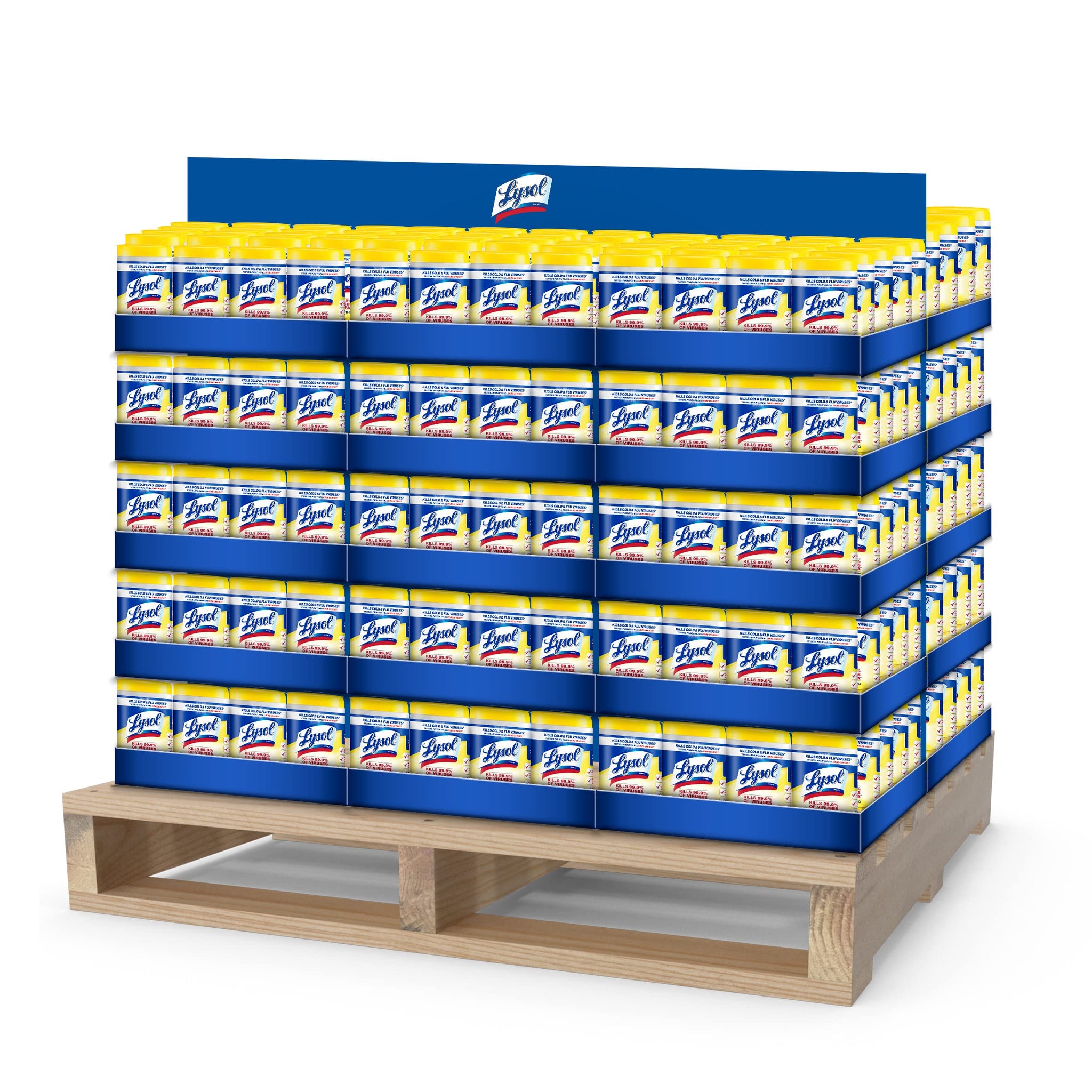 Lysol Disinfectant Wipes, Multi-Surface Cleaning Wipes, For Disinfecting and Cleaning, Lemon and Lime Blossom, (1 Pallet of 75 Packs, 450 Count Total)