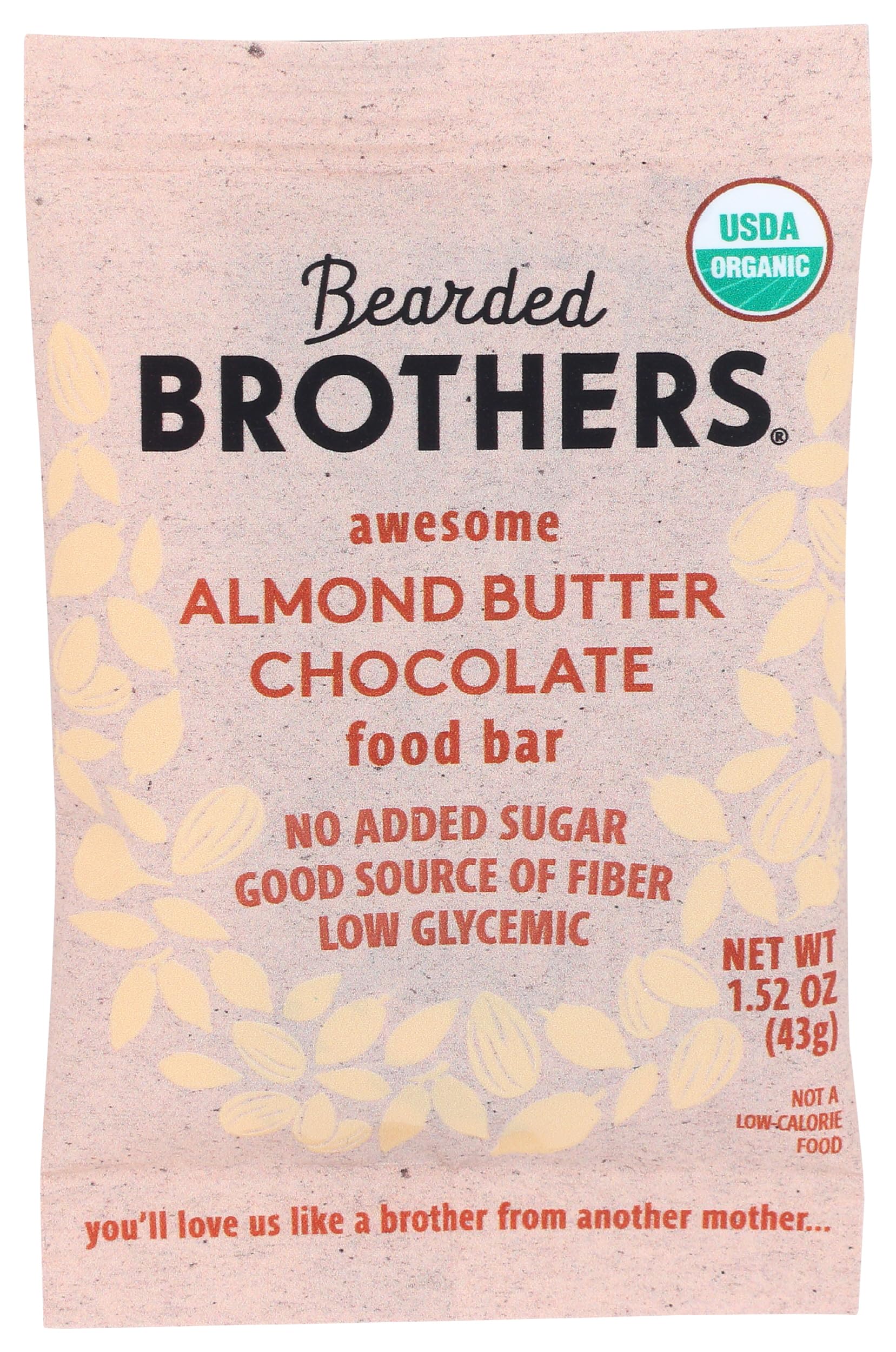 Bearded Brothers, Bar Food Almond Butter Chocolate Awesome Organic, 1.52 Ounce