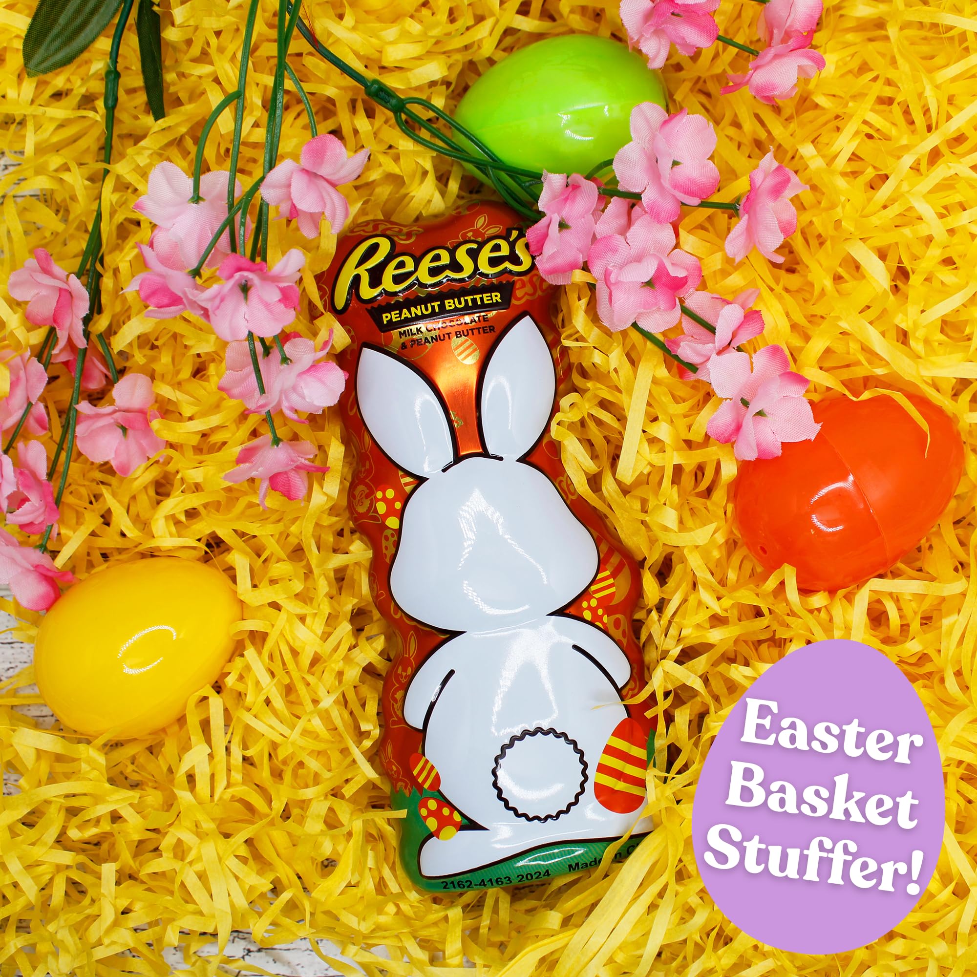 Reeses Easter Bunny Collectible Tin with Mini Peanut Butter Cups, Individually Wrapped, Basket Stuffer Candy, 4 Pieces Inside