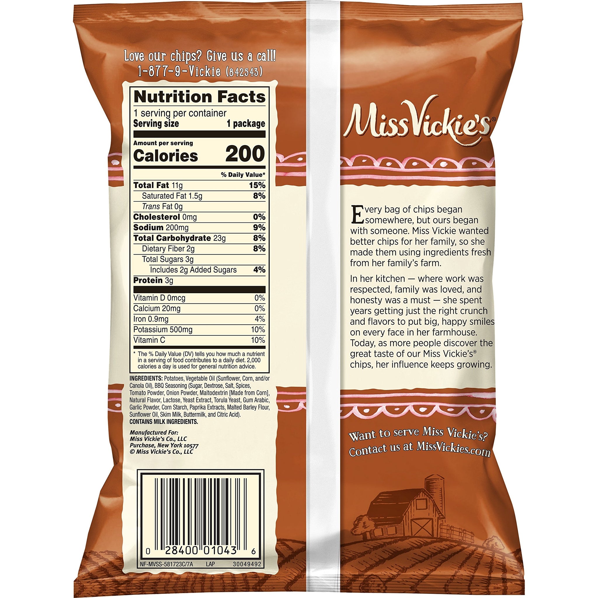 Miss Vickie's Flavored Potato Chips, Smokehouse BBQ, 28 Count