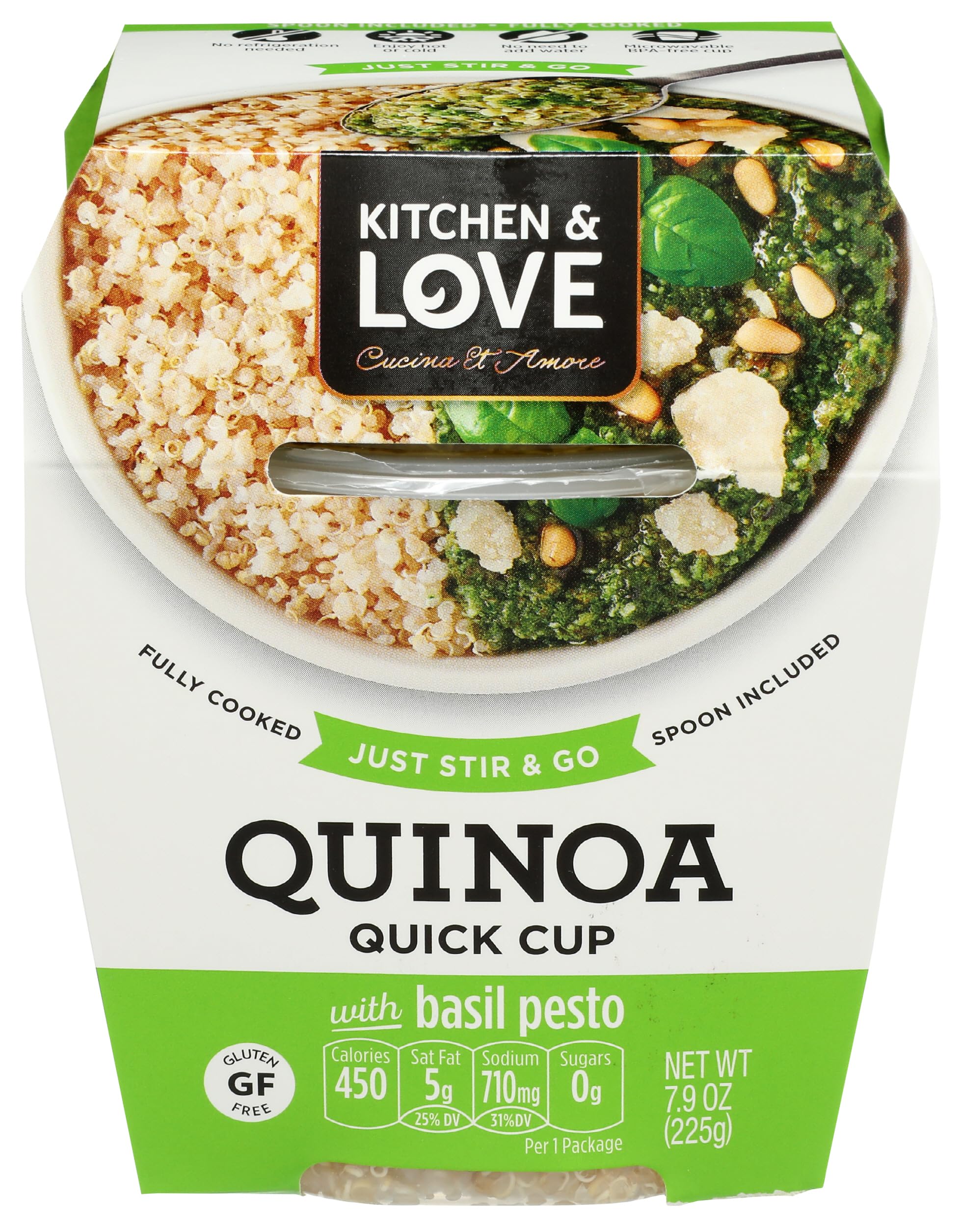 Cucina & Amore Quinoa RTE Meal, Basil Pesto, 7.9 Ounce