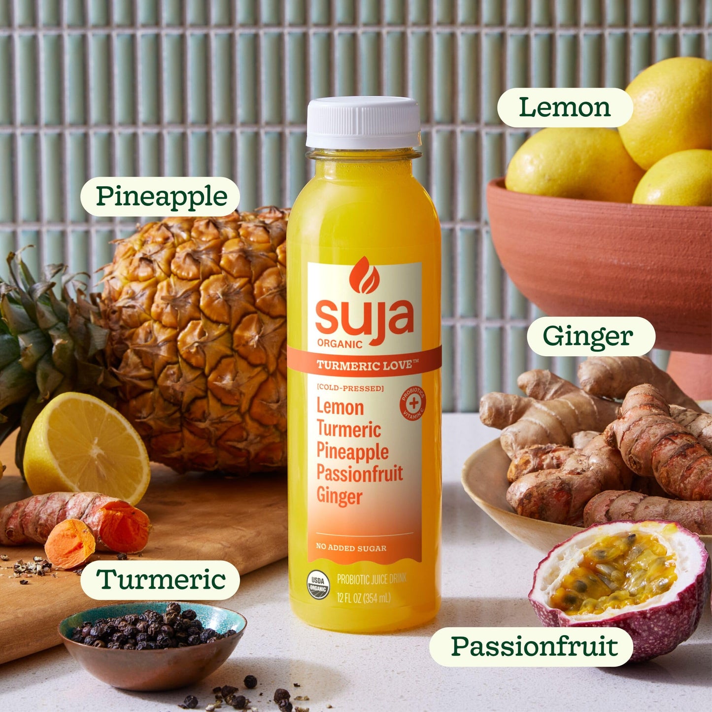 Suja Organic Turmeric Love Cold Pressed Juice Drink, 12 fl oz Bottle