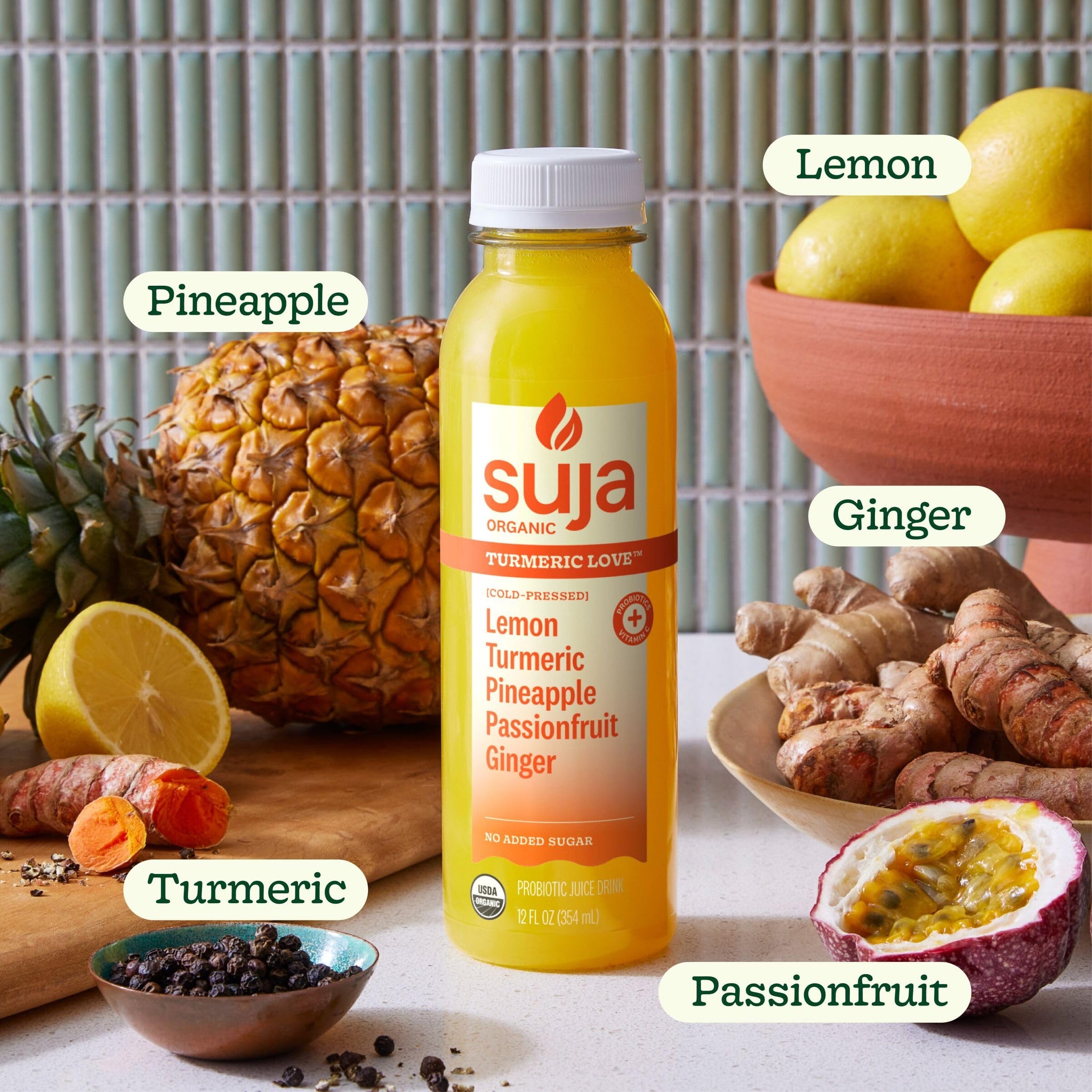 Suja Organic Turmeric Love Cold Pressed Juice Drink, 12 fl oz Bottle