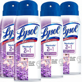 Lysol Neutra Air 2 in 1 Disinfectant Spray, Lavender and Lily Scent, Eliminates Odors, 10 Ounces (Pack of 4)
