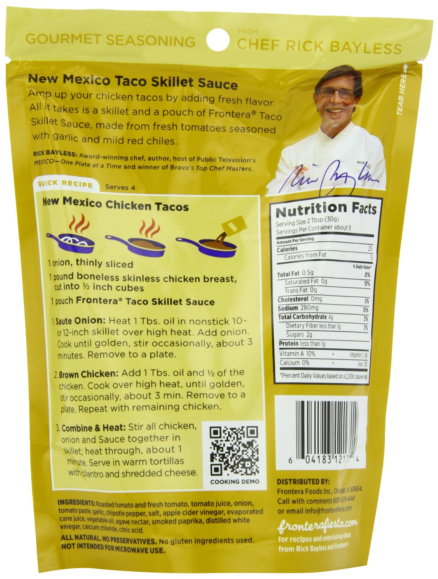 Frontera Pouch, Enchilada Skillet Green Chile, 8-Ounce (Pack of 6)