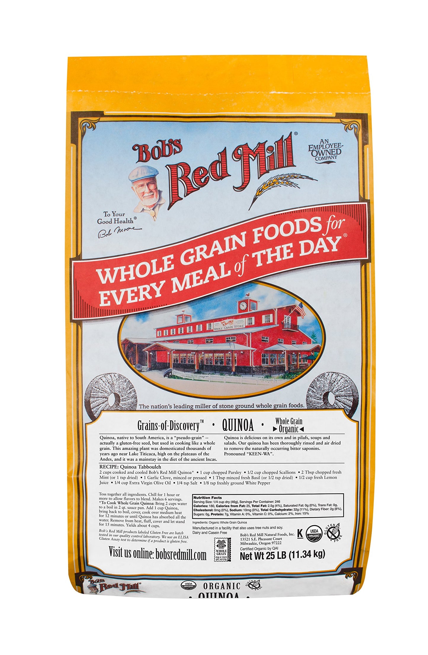 Bob's Red Mill Organic White Quinoa, 25 Pound