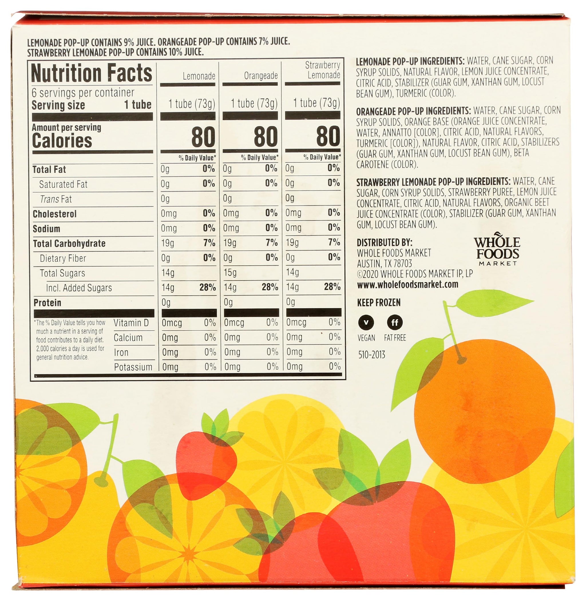 365 by Whole Foods Market, Citrus Pop-Ups, 3 fl oz, 6 ct, (Frozen)