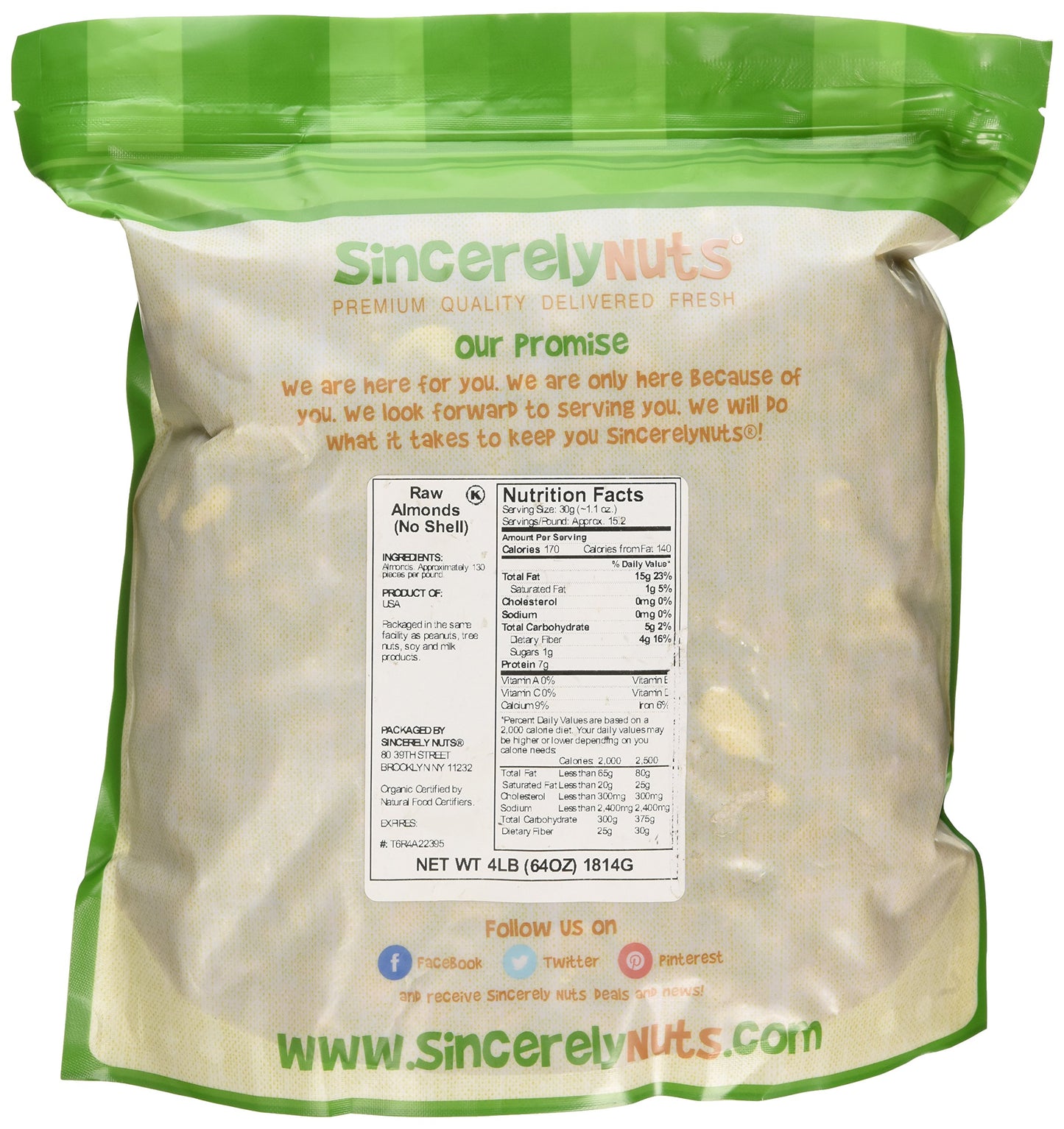 Natural Raw Almonds (4 Pound Bag)