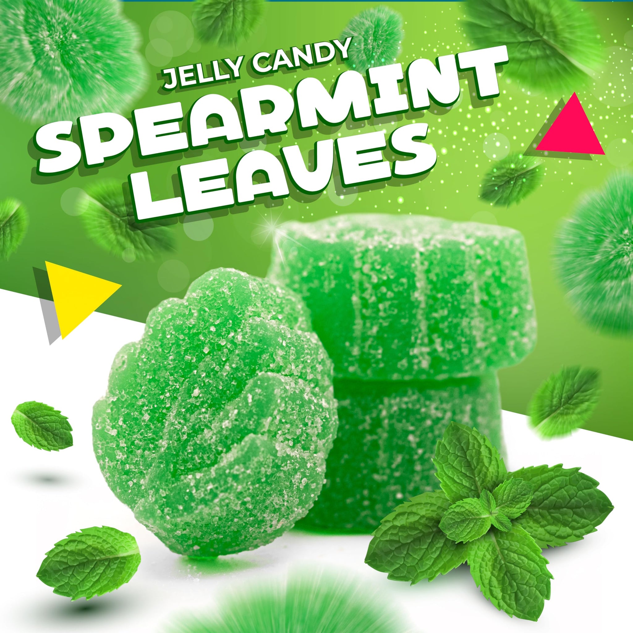 Spearmint Leaves | 2 Pound Bag | Jelly Candy | Soft Refreshing Sweets