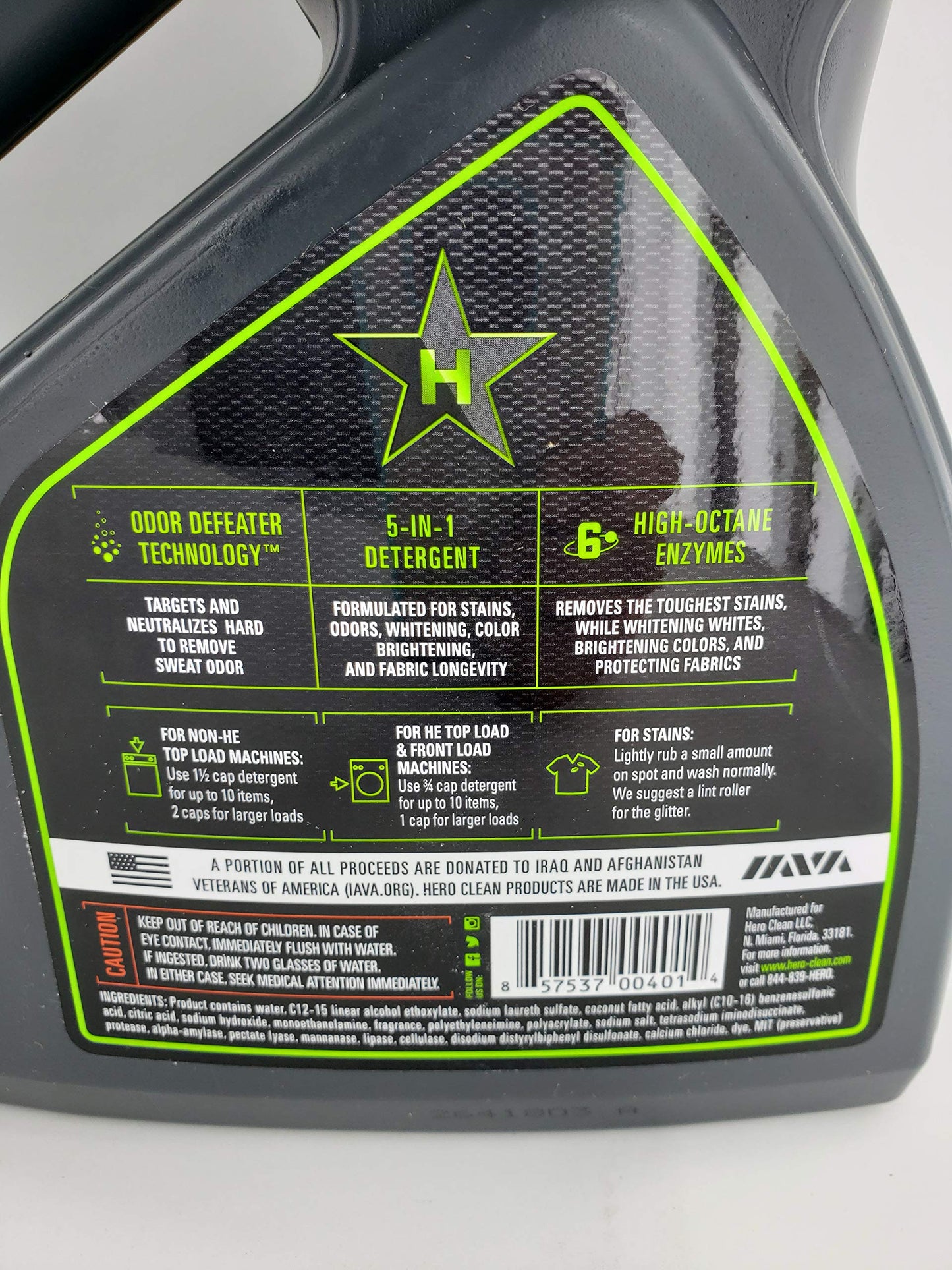 Hero Clean Liquid Laundry Detergent - 5 in 1 Sport + Everyday with World-Class Odor Control, Advanced 7 Enzyme System for Stains. Juniper Scent (50