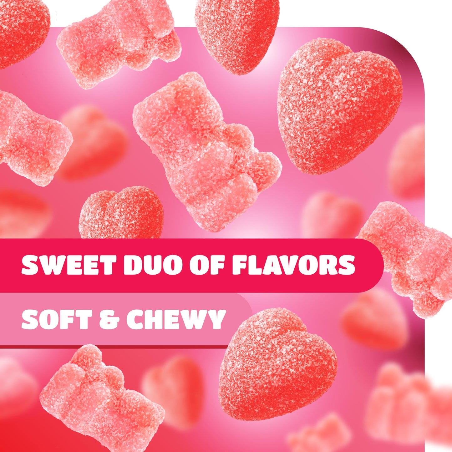 Gummy Candy Mix - 2 Pound Pack - Mother's Day Candy Assortment - Cherry Jelly Hearts and Tutti-Frutti Gummi Bears - Red & Pink Candy for Buffets