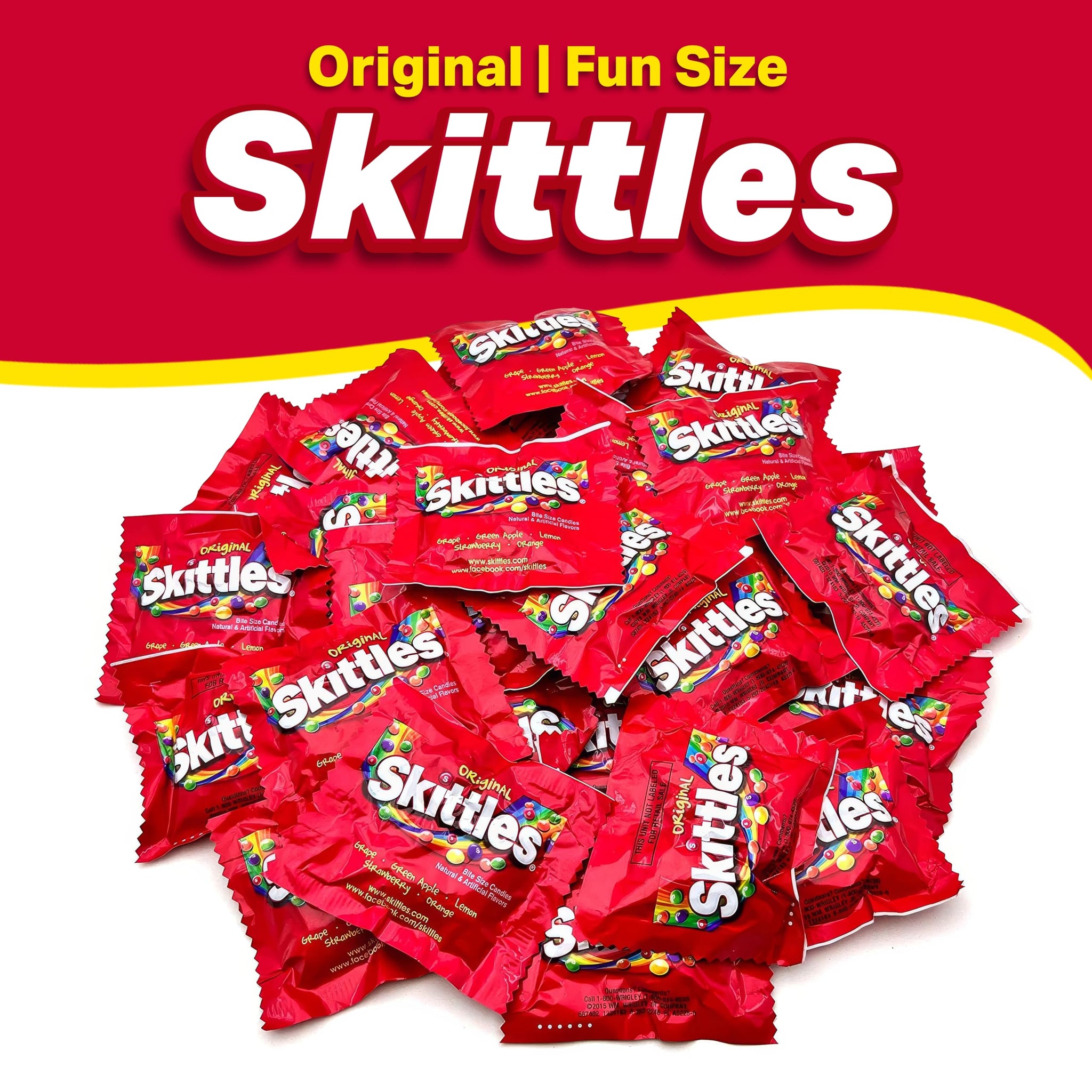 Skitles Original Fun size Chewy Candy 3 Pounds Approx 105 pouches - Skitles Bulk Candy - Bite Size Skitles Candy with Natural & Artificial Flavors