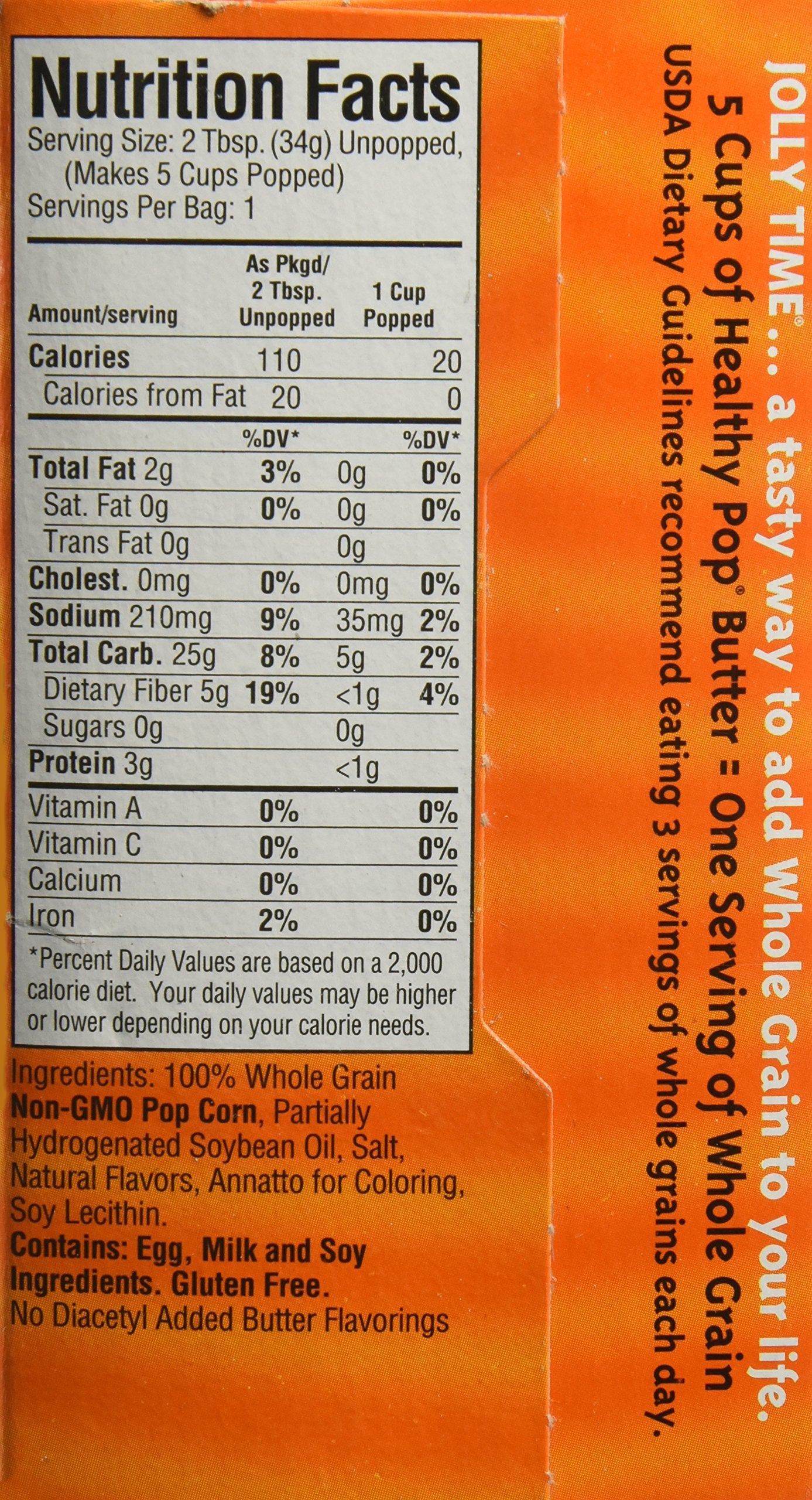 Jolly Time Microwave Pop Corn Healthy Pop Butter 100 Calorie 4-pk