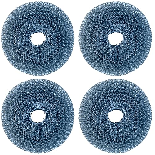 Dish Brush with Soap Dispenser,4X Pet Sponge, Kitchen Scrub for Dishes Pots Pans Sink Cleaning, Sponge Scrubber Holder Set (Grey Handle & Sponge) Dish
