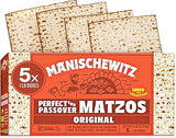 Manischewitz Passover Matzo (5x1lb Boxes) The Original Manischewitz Passover Matzo | Two Ingredients only - Flour and Water - 18 Min Matzo | Unsalted
