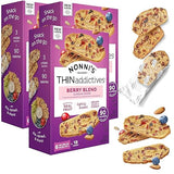 Nonni's THINaddictives Almond Thin Cookies - 3 Boxes Berry Blend Almond Cookies - Almond Cookie Thins w/Cranberries Blueberries Goldenberries Raisins