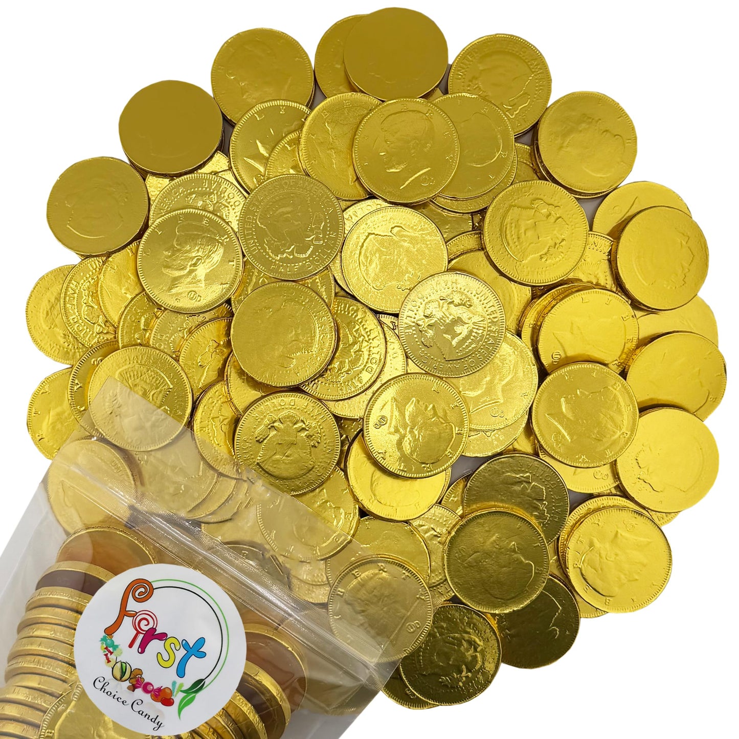 FirstChoiceCandy Large Gold Foiled Milk Chocolate Coins (2 LB)