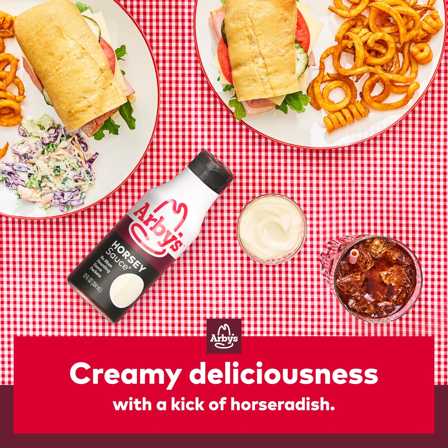 Arby’s Horsey Sauce, 12 fl. oz., All Purpose Horseradish Sauce for Sandwich Spreads, Seafood Cocktails, Chicken Marinades and More, Made with Vinegar