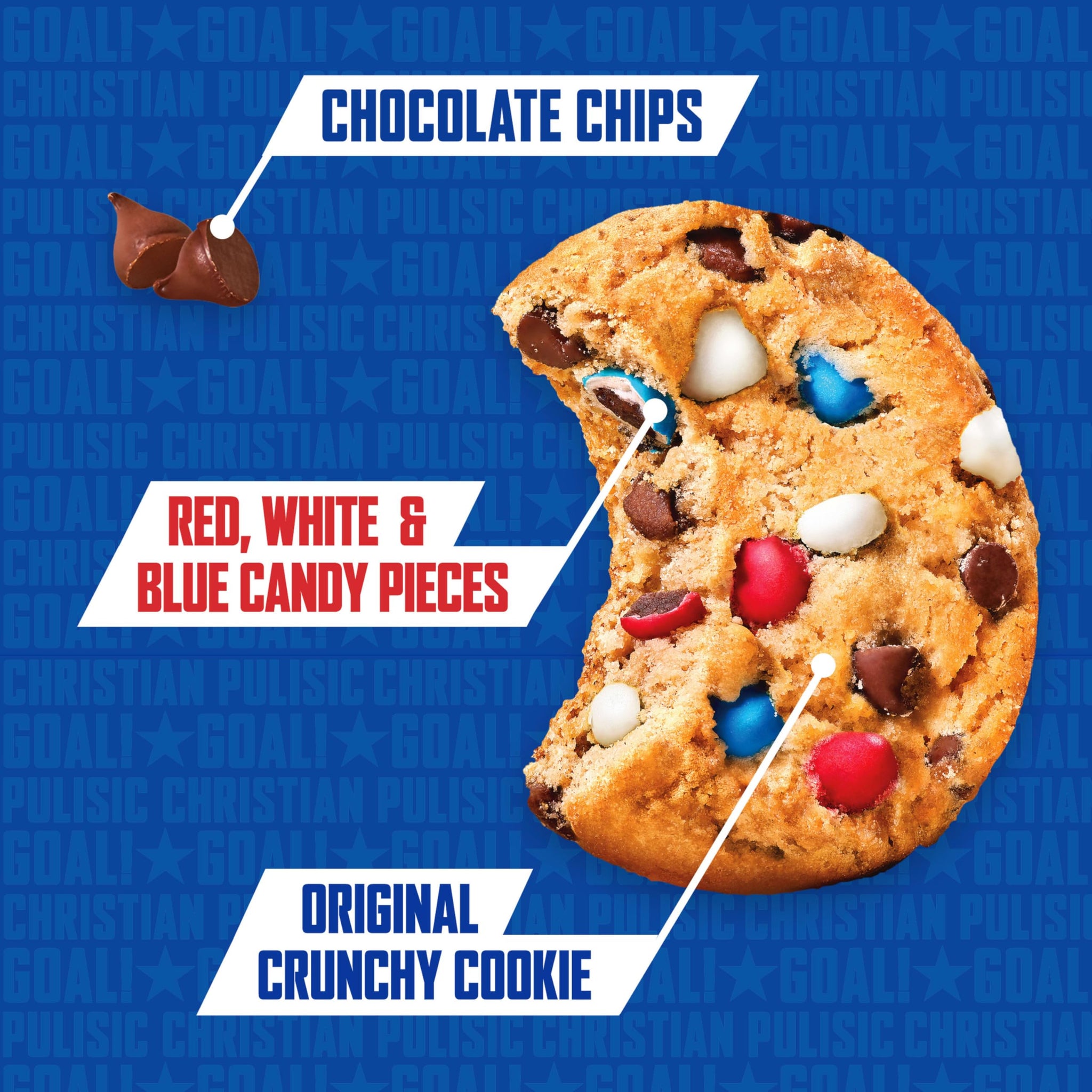 CHIPS AHOY! Crunchy Red, White, and Blue Candy Blasts Fudgy Chocolate Chip Cookies, Limited Edition, 9.5 oz