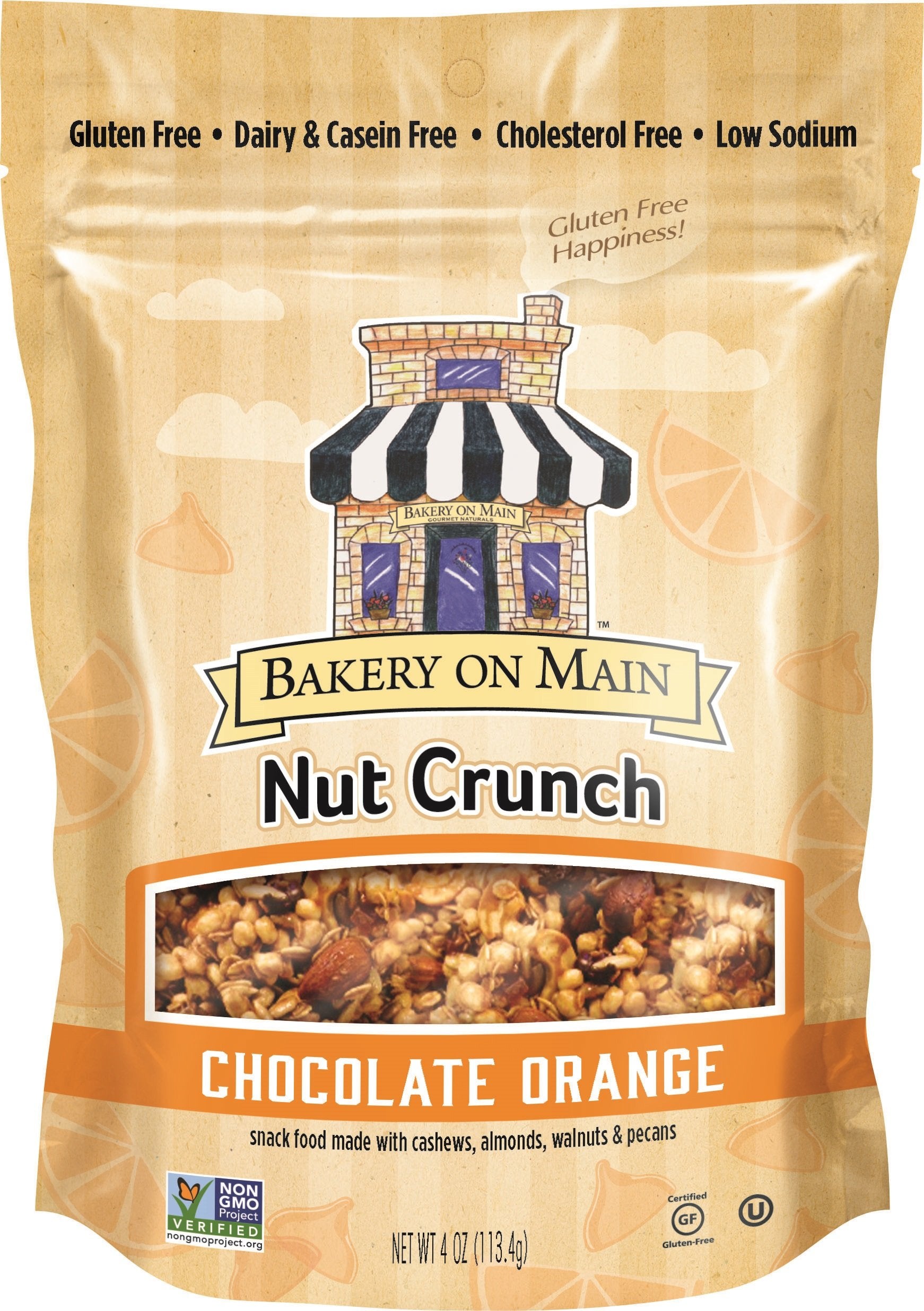 Bakery on Main Gluten Free Non-GMO Nut Crunch Snack, Chocolate Orange (Pack of 3)