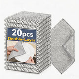 Hoowkawen Steel Wire Dishcloths,Double-Layer Non-Scratch Steel Wire Cleaning Cloth for Cookware,Sinks,Stove Tops, Dishes (10PCS)