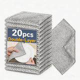 Hoowkawen Steel Wire Dishcloths,Double-Layer Non-Scratch Steel Wire Cleaning Cloth for Cookware,Sinks,Stove Tops, Dishes (10PCS)