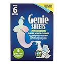 Genie Sheets Glass & Mirror Cleaner | Concentrate Makes 6 24oz Refills | Professional-Strength | Just Add Water | Sustainable Eco-Friendly Plant-Based