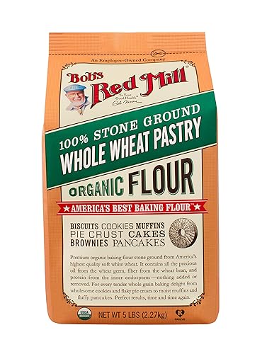 Bob's Red Mill Organic Pastry Flour Whole Wheat 5 lb, 80 Ounce