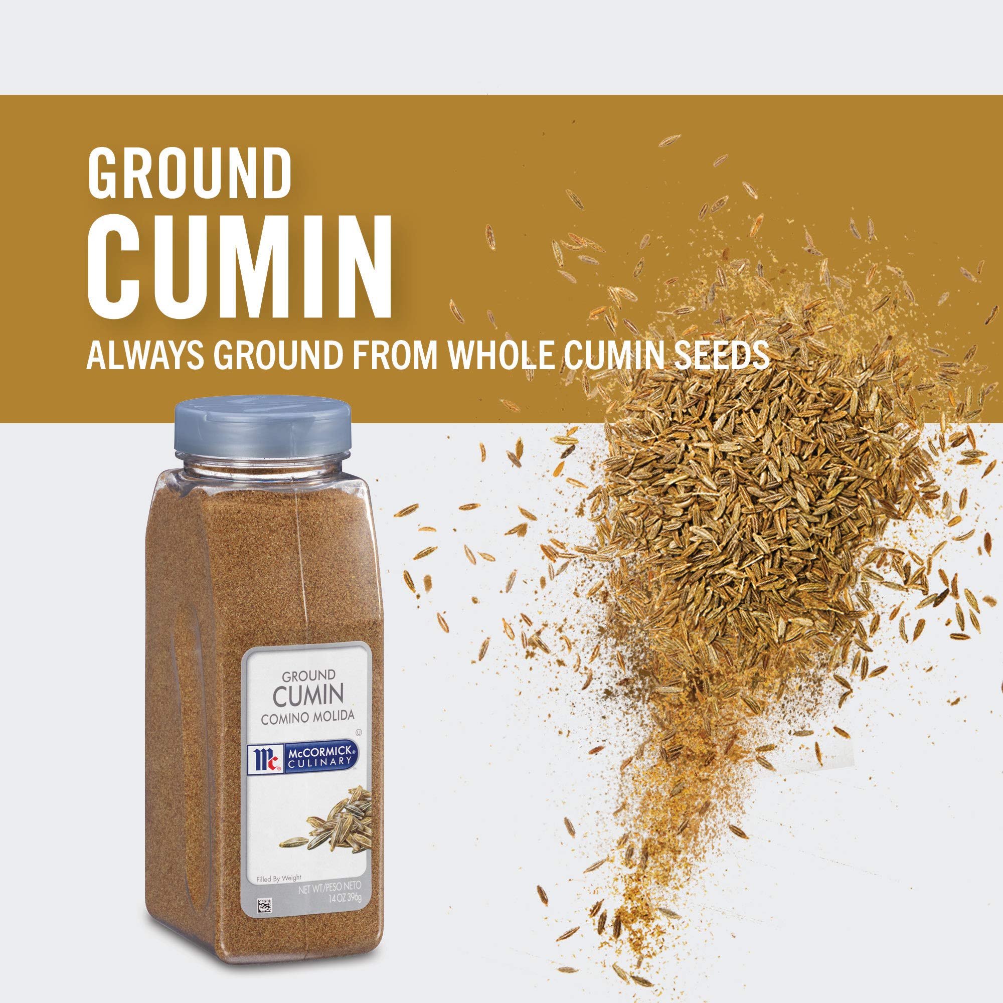 McCormick Culinary Ground Cumin, 14 oz - One 14 Ounce Container of Cumin Powder to Add Flavor to Middle Eastern, Mexican, Asian, and Mediterranean