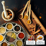 The Three Sisters Organic Indian Spices (13 Pc. Set) Natural, Authentic, and Traditional Flavors for Cookbook Recipes | Turmeric, Cumin, Cardamom
