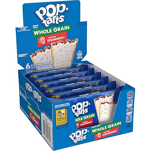 Pop-Tarts Made with Whole Grain, Frosted Strawberry, 21.1oz (72 Count)