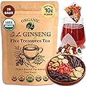 Dr. Lu’s Organic Ginseng Five Treasures Tea Kidney Tea | Ginseng Six Treasures tea for Kidney Cleanse Detox & Repair with Maca Root in Corn Fiber