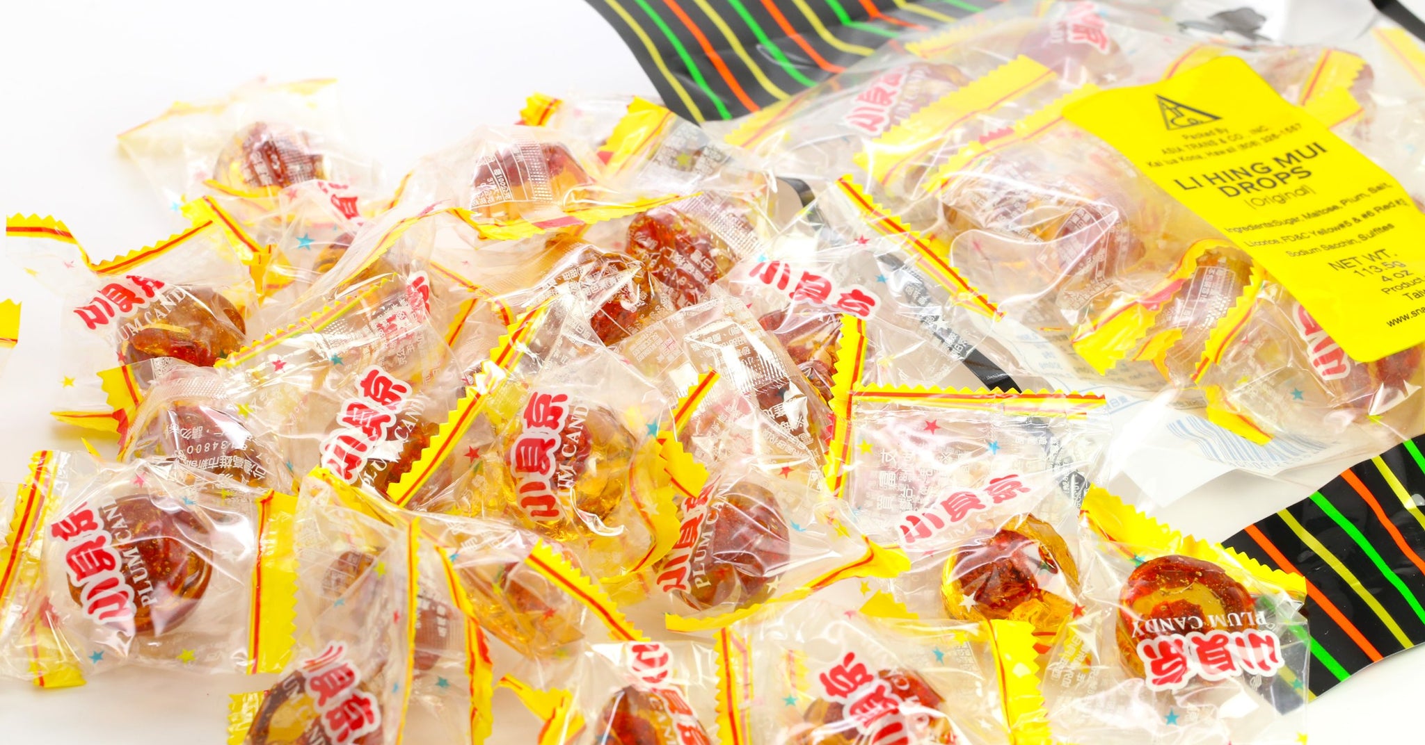 Asia Trans Golden Plum Crack Seed Drops - Hawaiian Favorite - Sweet, Sour, & Salty Dried Asian Plum Hard Candy (3 Pounds)
