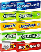 Wrigley Chewing Gum Variety Pack of 10 - All 5 Flavors of Wrigley Gum - Juicy Fruit, Spearmint, Doublemint, Winter Fresh, and Big Red - Bundle