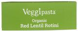 Veggipasta, Organic Pasta Rotini Lentil Red Gluten Free, 8 Ounce