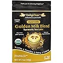 DelighTeas Organic Golden Milk Powder with Turmeric, Ginger, Ceylon Cinnamon | Ayurvedic Spices for Golden Turmeric Latte | Unsweetened, Vegan